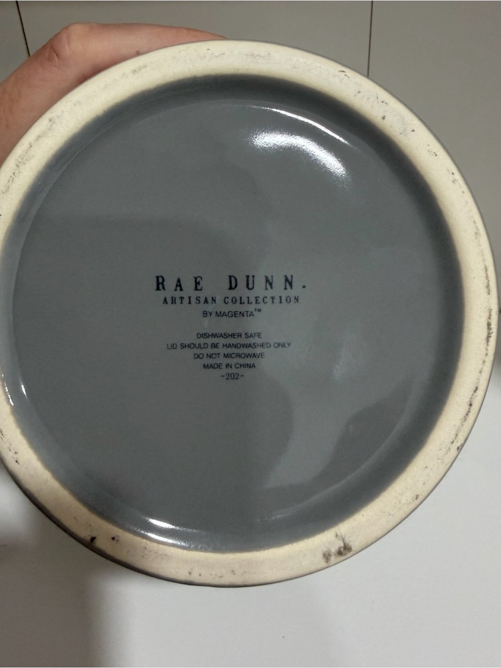 RAE DUNN  by Magenta OATS Grey Ceramic Canister EUC - Picture 4 of 4